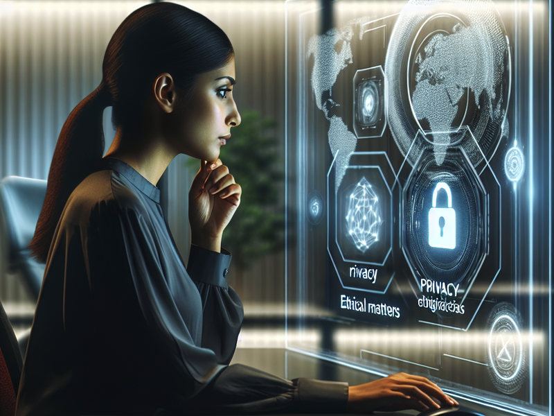Profissional analisando dados com foco em privacidade e ética
